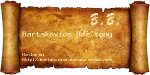 Bartakovics Bátony névjegykártya